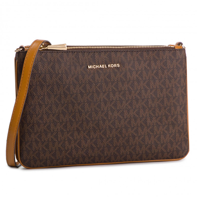 Bandolera Michael Kors grande con diseño doble logo marrón - 202.50